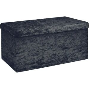 Banquette Pliable de Rangement Intirilife - Noir - Cube d'Assise en Velours - Publicité Banquette Pliable de Rangement Intirilife - Noir - Cube d'Assise en Velours - Publicité