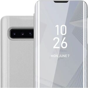 Samsung Galaxy S10 PLUS Hülle - Smartview Design mit Spiegel - Silber Samsung Galaxy S10 PLUS Hülle - Smartview Design mit Spiegel - Silber