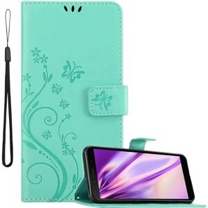 Honor Y5P / Huawei 9S Blumen Buchhülle - Türkis Honor Y5P / Huawei 9S Blumen Buchhülle - Türkis
