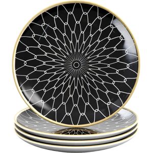 Intirilife 4x Porzellanplatten Schwarz Weiß - Endlos Muster - 15,3cm Intirilife 4x Porzellanplatten Schwarz Weiß - Endlos Muster - 15,3cm