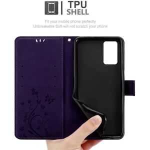 Realme GT Neo 2T Blumenmuster Schutzhülle - Dunkellila Realme GT Neo 2T Blumenmuster Schutzhülle - Dunkellila