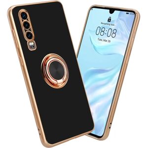 Huawei P30 Case TPU Protective Cover - Camera & Ring Black & Gold Huawei P30 Case TPU Protective Cover - Camera & Ring Black & Gold