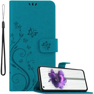 Nothing - Nothing Phone (1) - Blumenmuster Blau - Book Case Nothing - Nothing Phone (1) - Blumenmuster Blau - Book Case
