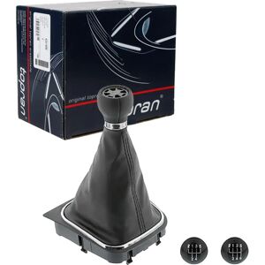 Topran Gear Shift Boot - Synthetic Leather, Black/Silver - for VW Topran Gear Shift Boot - Synthetic Leather, Black/Silver - for VW