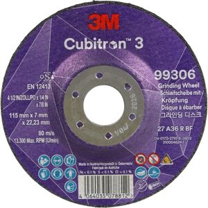 Cubitron 99306 Abrasive Disc - 115mm, 22.23mm bore - Steel/SS Cubitron 99306 Abrasive Disc - 115mm, 22.23mm bore - Steel/SS