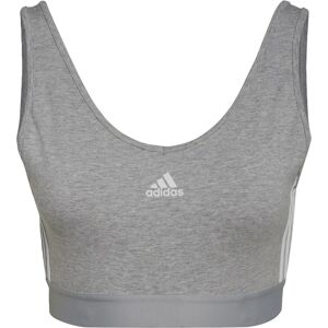 adidas Grey 3-Stripes Crop Top with Removable Pads - Crop Top adidas Grey 3-Stripes Crop Top with Removable Pads - Crop Top