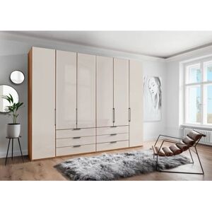 WIEMANN Monaco Drehtürenschrank - Bianco-Eiche-Nachbildung/Glas Champagner - 6 Türen & Schubladen WIEMANN Monaco Drehtürenschrank - Bianco-Eiche-Nachbildung/Glas Champagner - 6 Türen & Schubladen