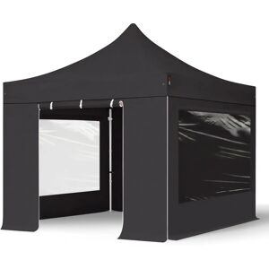 TOOLPORT 3x3m PVC 850 Pop up gazebo - Professional Aluminium - Black TOOLPORT 3x3m PVC 850 Pop up gazebo - Professional Aluminium - Black
