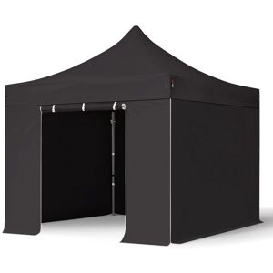 Toolport 3x3 m PVC 800 Pop Up Gazebo PREMIUM Steel 40 mm - fire resistant - black Toolport 3x3 m PVC 800 Pop Up Gazebo PREMIUM Steel 40 mm - fire resistant - black