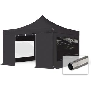 TOOLPORT 4x4m PES 750 Pop Up Gazebo PREMIUM Steel 40 mm - Black TOOLPORT 4x4m PES 750 Pop Up Gazebo PREMIUM Steel 40 mm - Black