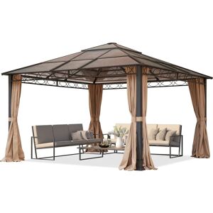 TOOLPORT Garden Gazebo Hardtop Rendezvous Deluxe Cappuccino 4x4m - Garden Gazebo TOOLPORT Garden Gazebo Hardtop Rendezvous Deluxe Cappuccino 4x4m - Garden Gazebo