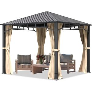 Toolport Champagne Garden Gazebo 3x3m Waterproof Steel Toolport Champagne Garden Gazebo 3x3m Waterproof Steel