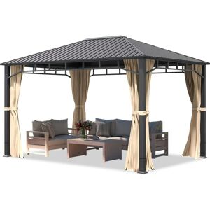 Toolport Garden Gazebo Hardtop Sunset Champagne 3x4m Waterproof Toolport Garden Gazebo Hardtop Sunset Champagne 3x4m Waterproof