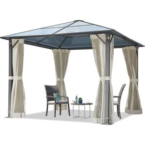 Toolport 3x3m Garden Gazebo - Hardtop, 4 Sides, Cream Toolport 3x3m Garden Gazebo - Hardtop, 4 Sides, Cream