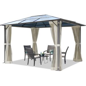 Toolport Garden Gazebo - 3x3.65m Waterproof Hardtop Cream Toolport Garden Gazebo - 3x3.65m Waterproof Hardtop Cream