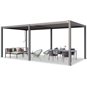 PRIMEYARD 3x6m Pergola, toit à lames, gris perle - Pergola - Publicité PRIMEYARD 3x6m Pergola, toit à lames, gris perle - Pergola - Publicité