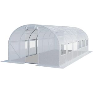TOOLPORT Invernadero 4x6m - Marco de Acero, Lona PE Blanca TOOLPORT Invernadero 4x6m - Marco de Acero, Lona PE Blanca