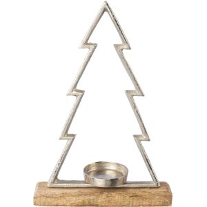 Creativ Deco - Weihnachtsdeko - Aluminium - Mangoholz - Kerzenhalter Creativ Deco - Weihnachtsdeko - Aluminium - Mangoholz - Kerzenhalter