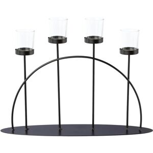 CREATIV DECO - Weihnachtsdeko Teelichthalter - Schwarz - 40x25x8 cm - Tealight Holder CREATIV DECO - Weihnachtsdeko Teelichthalter - Schwarz - 40x25x8 cm - Tealight Holder