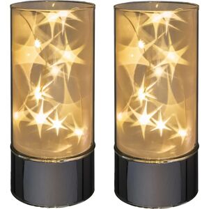 CREATIV HOME Silber LED Dekolicht - Weihnachtsdeko - 2er Set CREATIV HOME Silber LED Dekolicht - Weihnachtsdeko - 2er Set