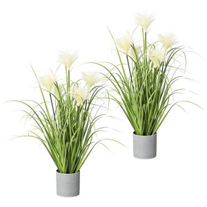 Conjunto de Plantas Artificiais Kaiserkraft - 2 unidades, 660mm, Vaso cinza Conjunto de Plantas Artificiais Kaiserkraft - 2 unidades, 660mm, Vaso cinza