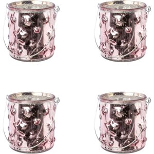 CREATIV DECO - Weihnachtsdeko Kerzenhalter - Rosa CREATIV DECO - Weihnachtsdeko Kerzenhalter - Rosa