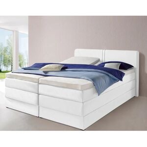 HAPO Boxspringbett mit Stauraum - Weiß Kunstleder & Bonnell-Federkern HAPO Boxspringbett mit Stauraum - Weiß Kunstleder & Bonnell-Federkern