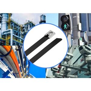 TRU COMPONENTS TC-12656620 Metallbånd - 290mm, 7.9mm, 100 stk TRU COMPONENTS TC-12656620 Metallbånd - 290mm, 7.9mm, 100 stk