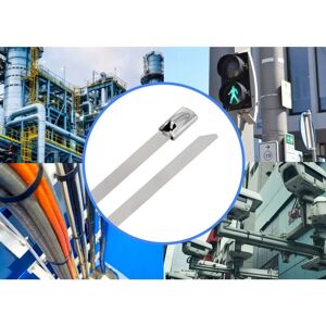 Tru Components TC-12647632 Rostfritt stål kabelband - 200mm, 4,6mm, 100 st Tru Components TC-12647632 Rostfritt stål kabelband - 200mm, 4,6mm, 100 st