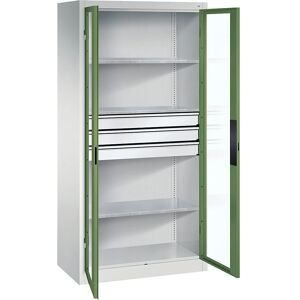 C+P Hellgrau / Resedagrün Schrank - Schrank mit Glasfronten C+P Hellgrau / Resedagrün Schrank - Schrank mit Glasfronten