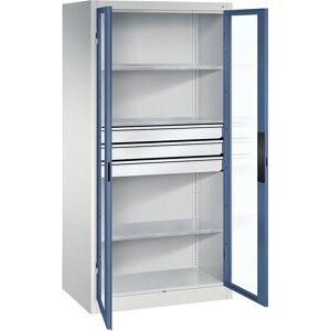 C+P Stauraum-Schrank - Stahl, Glaseinsichten, 3 Regale C+P Stauraum-Schrank - Stahl, Glaseinsichten, 3 Regale