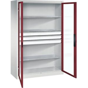 C+P Schrank - Hellgrau / Rubinrot - 1950x1200x500mm C+P Schrank - Hellgrau / Rubinrot - 1950x1200x500mm