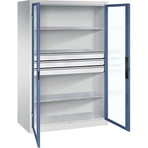 C+P Stahlschrank - Hellgrau / Blau-Mist - Verstellbare Regale C+P Stahlschrank - Hellgrau / Blau-Mist - Verstellbare Regale