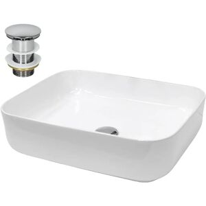 Ecd-Germany Badezimmer Keramik Waschbecken - Weiß - 505x395x135mm - Modernes Design Ecd-Germany Badezimmer Keramik Waschbecken - Weiß - 505x395x135mm - Modernes Design