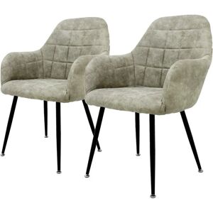 Chaises de salle à manger en velours beige ECD Germany - Lot de 2 - Publicité Chaises de salle à manger en velours beige ECD Germany - Lot de 2 - Publicité