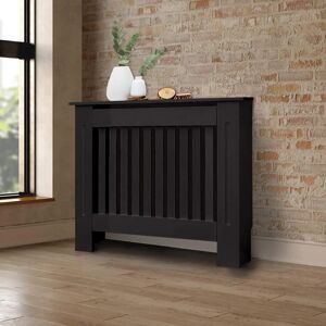 Cubierta de Radiador ECD Germany - Estilo Rústico - 78x19x82cm - MDF Negro Cubierta de Radiador ECD Germany - Estilo Rústico - 78x19x82cm - MDF Negro