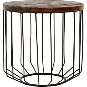 Table d'Appoint Ronde Fait Main Womo-Design - 50x50cm - Noir/Nature - Table d'Appoint - Publicité Table d'Appoint Ronde Fait Main Womo-Design - 50x50cm - Noir/Nature - Table d'Appoint - Publicité