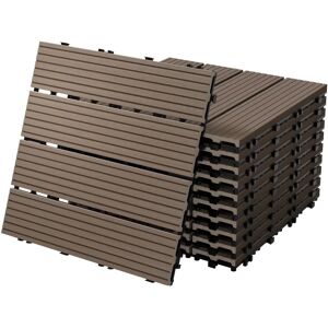 Carrelages de Patio WPC Marron Foncé - 30x30cm, 2m² - Publicité Carrelages de Patio WPC Marron Foncé - 30x30cm, 2m² - Publicité