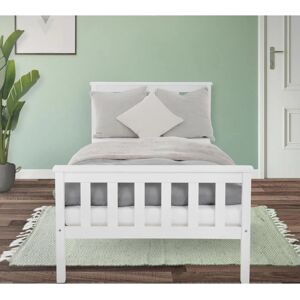 ML-Design Cama de Pino 90x200 Blanco Modern Minimalista ML-Design Cama de Pino 90x200 Blanco Modern Minimalista