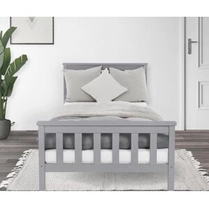 ML-Design Dennenhout Enkelbed - Lichtgrijs - Bed ML-Design Dennenhout Enkelbed - Lichtgrijs - Bed