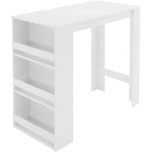 ML-DESIGN Biały Nowoczesny Stół Barmanski z 3 Półkami - Meble do Kuchni ML-DESIGN Biały Nowoczesny Stół Barmanski z 3 Półkami - Meble do Kuchni