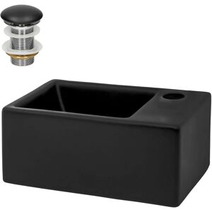 Lavabo en céramique noire compacte ML-Design - Lavabo mural ou sur comptoir - Publicité Lavabo en céramique noire compacte ML-Design - Lavabo mural ou sur comptoir - Publicité