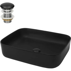 ML-Design Lavabo Murale - 51x40,5cm Céramique Noire Mat - Publicité ML-Design Lavabo Murale - 51x40,5cm Céramique Noire Mat - Publicité