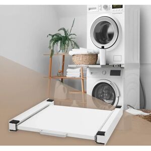 ML-Design Bastidor Intermedio de Acero 60x60cm Blanco - Soporte Universal para Lavadora y Secadora ML-Design Bastidor Intermedio de Acero 60x60cm Blanco - Soporte Universal para Lavadora y Secadora