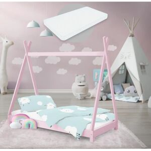 ML-Design Roze Tipi Kinderbed met Schuimmatras - Kinderbed ML-Design Roze Tipi Kinderbed met Schuimmatras - Kinderbed