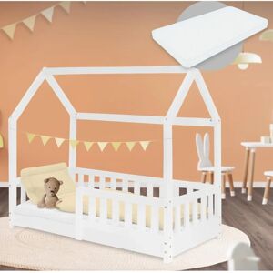 ML-Design Kinderbett mit Dach & Matratze - 70x140cm Sicheres Spielhaus ML-Design Kinderbett mit Dach & Matratze - 70x140cm Sicheres Spielhaus