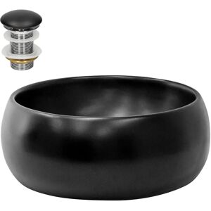ML-Design Lavabo Rond en Céramique Noir Mat - Moderne Surface à Poser - Publicité ML-Design Lavabo Rond en Céramique Noir Mat - Moderne Surface à Poser - Publicité