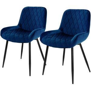 ML-DESIGN Ensemble de 2 Chaises en Velours Bleu Foncé - Publicité ML-DESIGN Ensemble de 2 Chaises en Velours Bleu Foncé - Publicité
