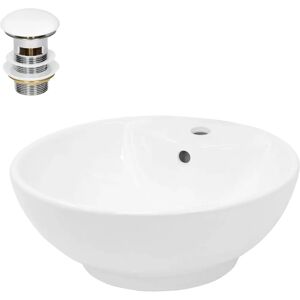 Lavabo Rond en Céramique ECD Germany Ø 455mm - Sur Plan - Publicité Lavabo Rond en Céramique ECD Germany Ø 455mm - Sur Plan - Publicité