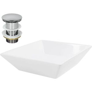 Lavabo quadrato in ceramica ML-Design - Bianco Lavabo quadrato in ceramica ML-Design - Bianco